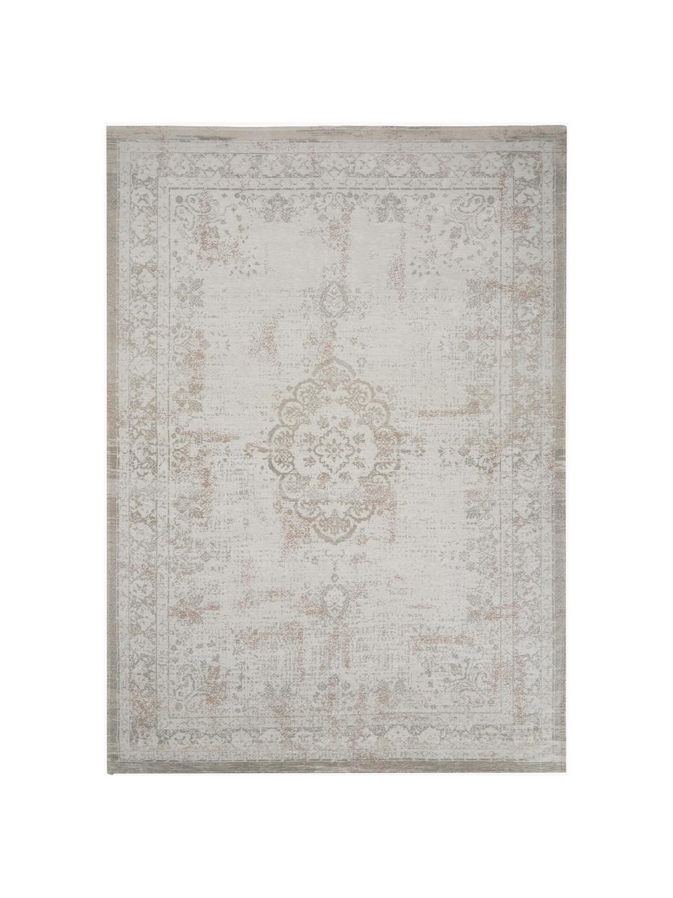 Tapis en chenille Medaillon, Fil de chenille (100 % coton), Grège, larg. 240 x long. 340 cm (taille XL)