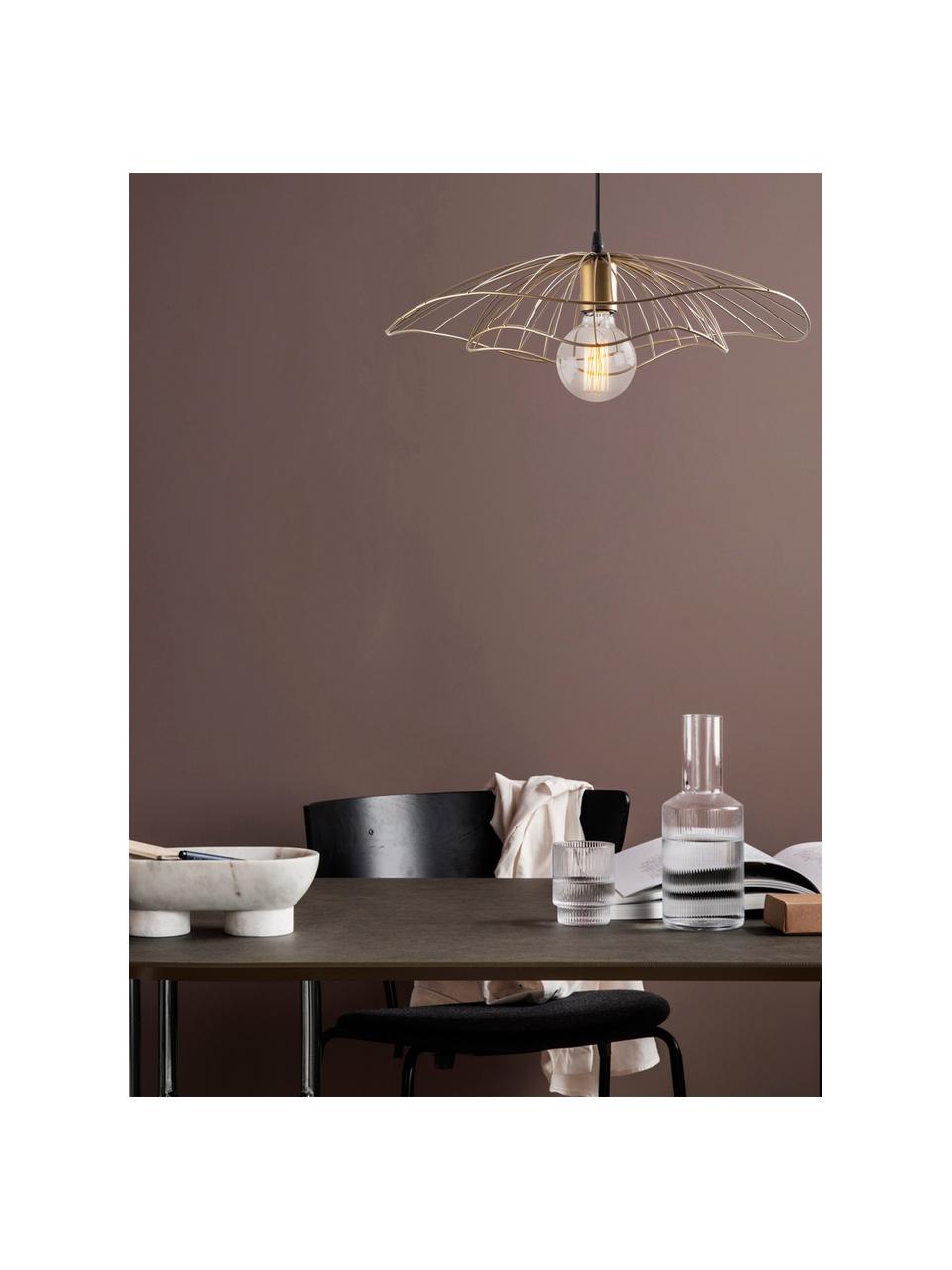 Lampa wisząca z metalu Tel, Odcienie mosiądzu, Ø 50 x W 14 cm