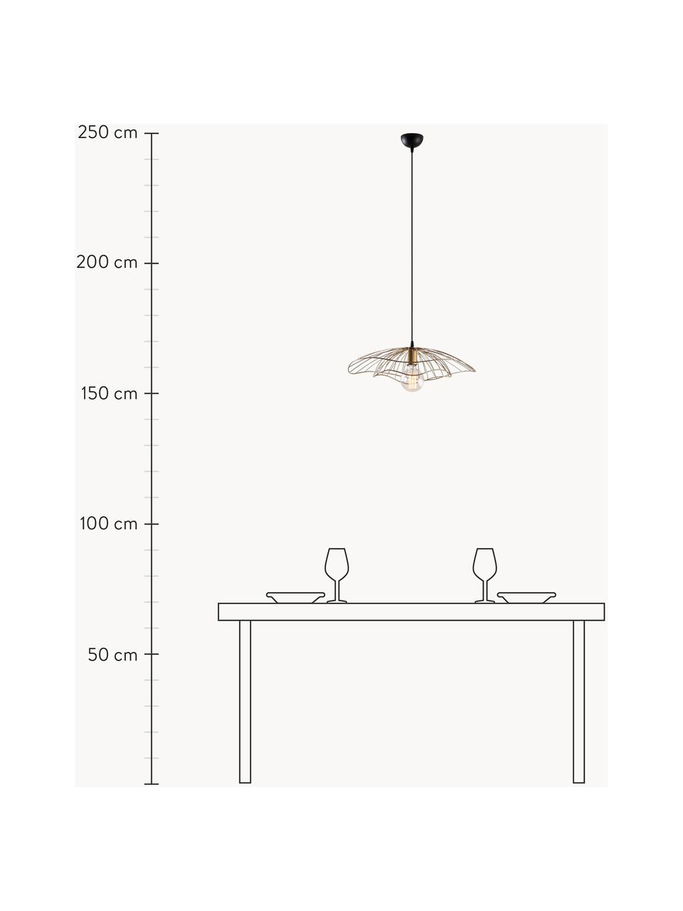 Závěsné svítidlo z kovu Tel, Zlatá, Ø 50 cm, V 14 cm