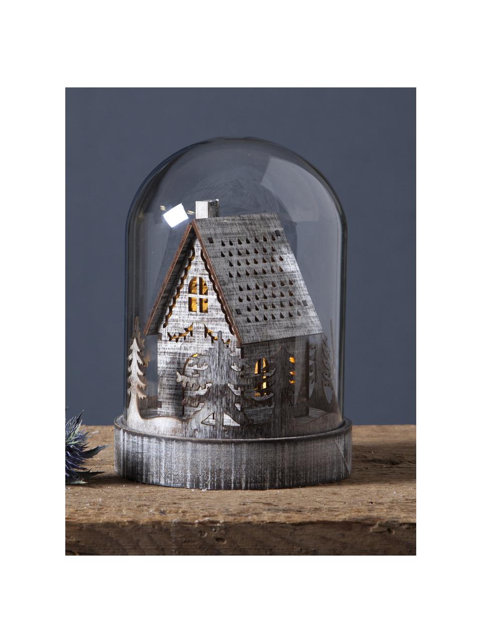 Bola de nieve navideña Kupul. con temporizador, Campana: vidrio, Gris, transparente, Ø 13 x Al 18 cm