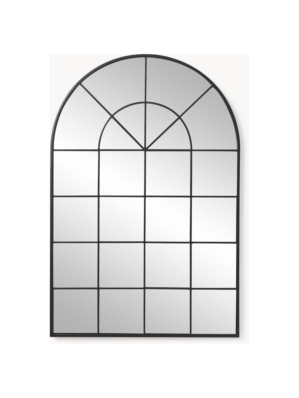 Wandspiegel Clarita in Fensteroptik, Rahmen: Metall, pulverbeschichtet, Rückseite: Mitteldichte Holzfaserpla, Spiegelfläche: Spiegelglas, Schwarz, B 60 x H 90 cm