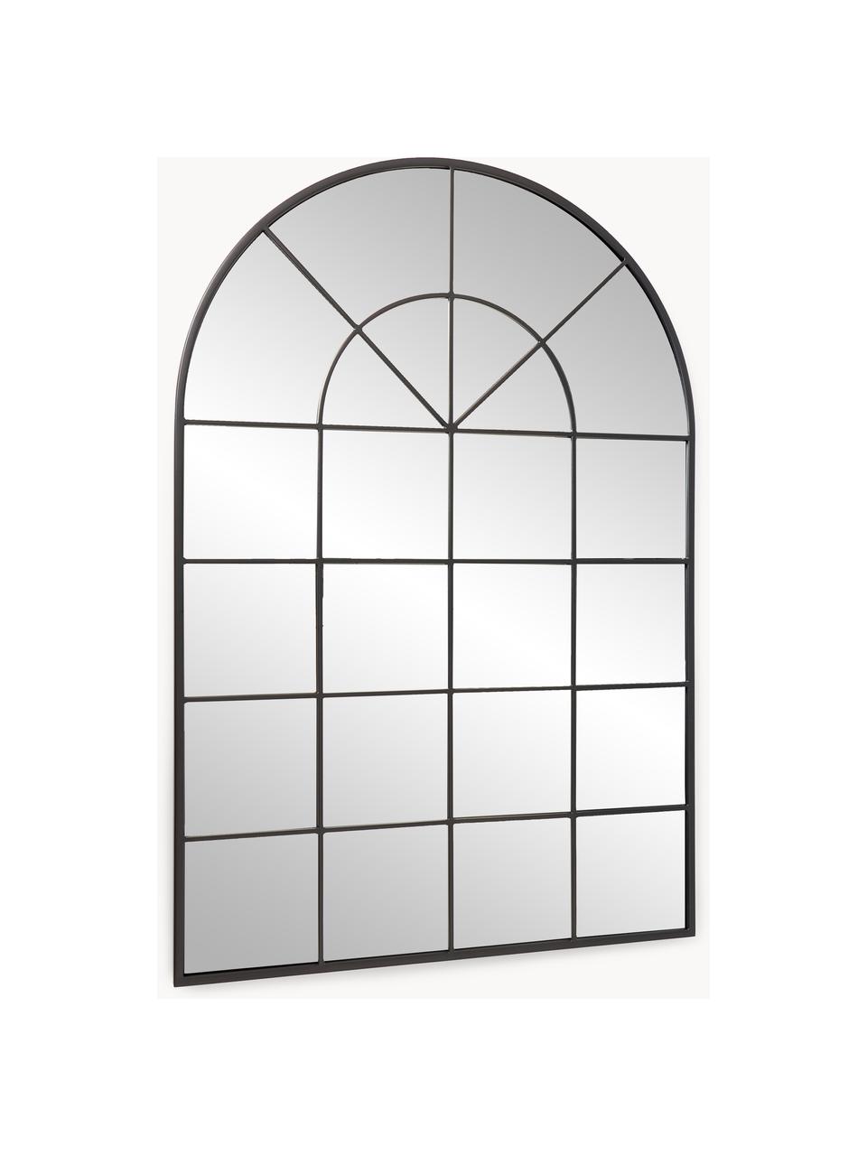 Wandspiegel Clarita in Fensteroptik, Rahmen: Metall, pulverbeschichtet, Rückseite: Mitteldichte Holzfaserpla, Spiegelfläche: Spiegelglas, Schwarz, B 60 x H 90 cm