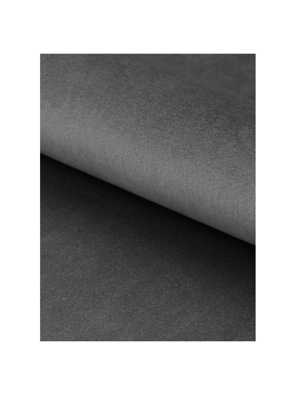 Fluwelen poef Retina met opbergruimte in grijs, Bekleding: polyester fluweel Met 25., Frame: MDF, Fluweel donkergrijs, Ø 60 x H 35 cm