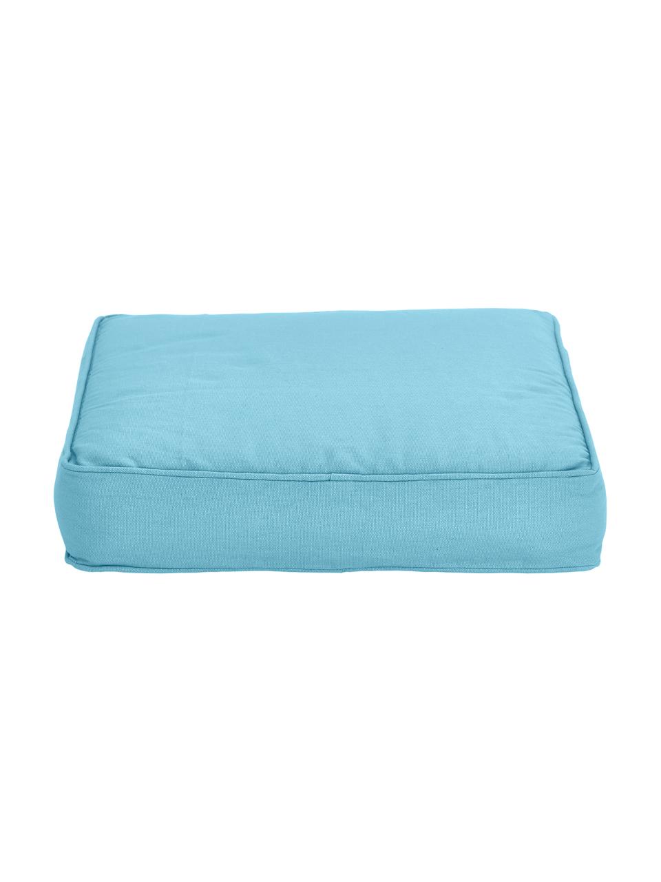 Cuscino sedia alto in cotone blu Zoey, Rivestimento: 100% cotone, Blu, Larg. 40 x Lung. 40 cm