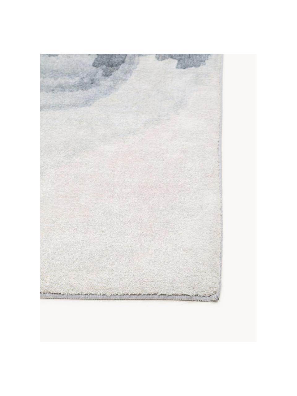 Koberec s nízkým vlasem Mara, 100% polyester, Odstíny šedé, bílá, Š 80 cm, D 150 cm (velikost XS)