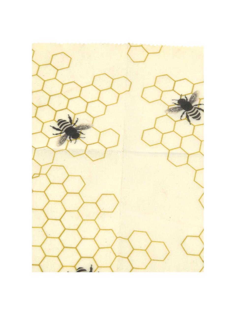 Sada voskovaných ubrousků Bee, 3 díly, Bavlna, vosk, Žlutá, černá, Sada s různými velikostmi