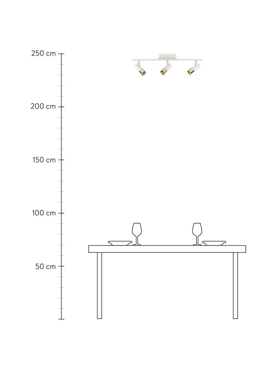 Stropní LED svítidlo Bobby, Bílá, zlatá, Š 66 cm, V 13 cm