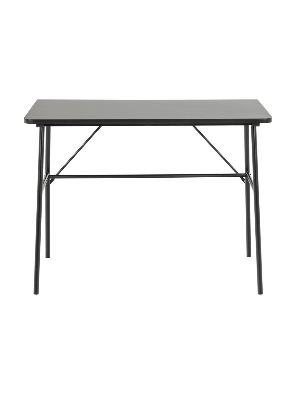 Bureau industriel noir Pascal, Noir, larg. 100 x haut. 75 cm