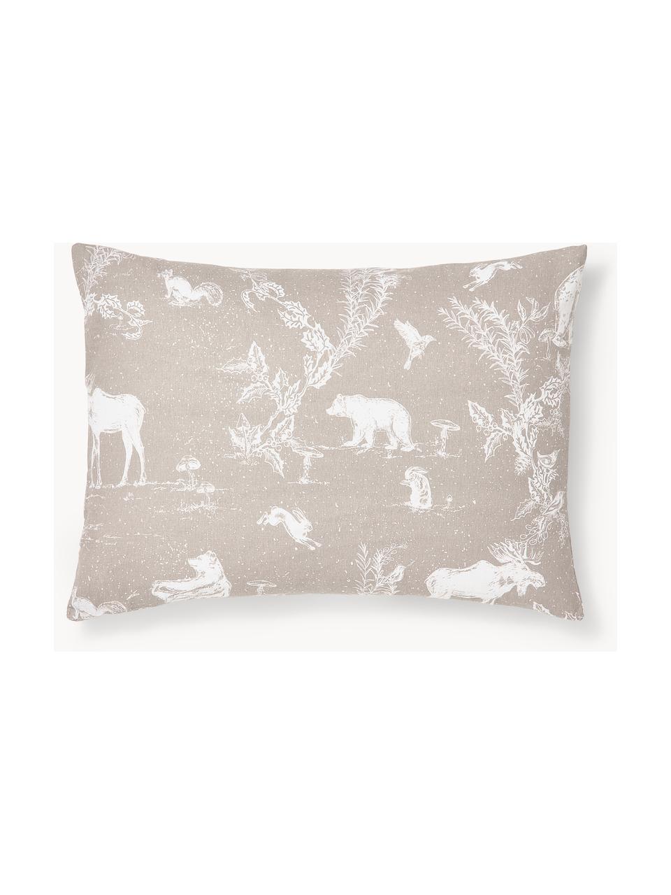 Funda de almohada de franela Animal Toile, Beige estampado, An 45 x L 110 cm