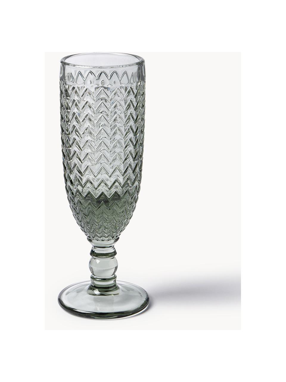 Komplet kieliszków do szampana Geometrie, 6 elem., Szkło, Wielobarwny, Ø 6 x W 18 cm, 160 ml