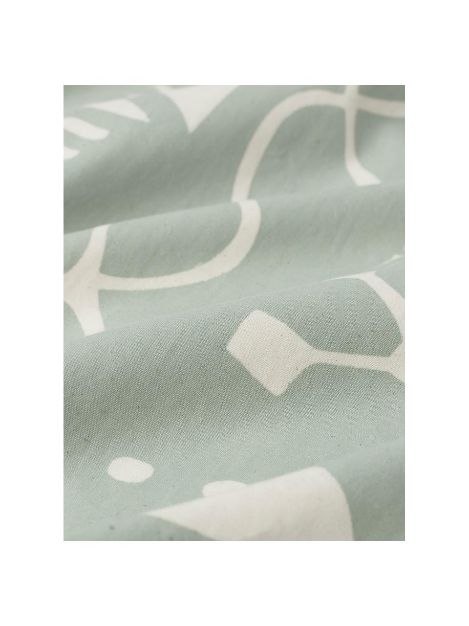 Couvre-lit ethnique Boa, 100 % coton, Vert menthe, blanc, larg. 225 x long. 260 cm (pour lits jusqu'à 180 x 200 cm)