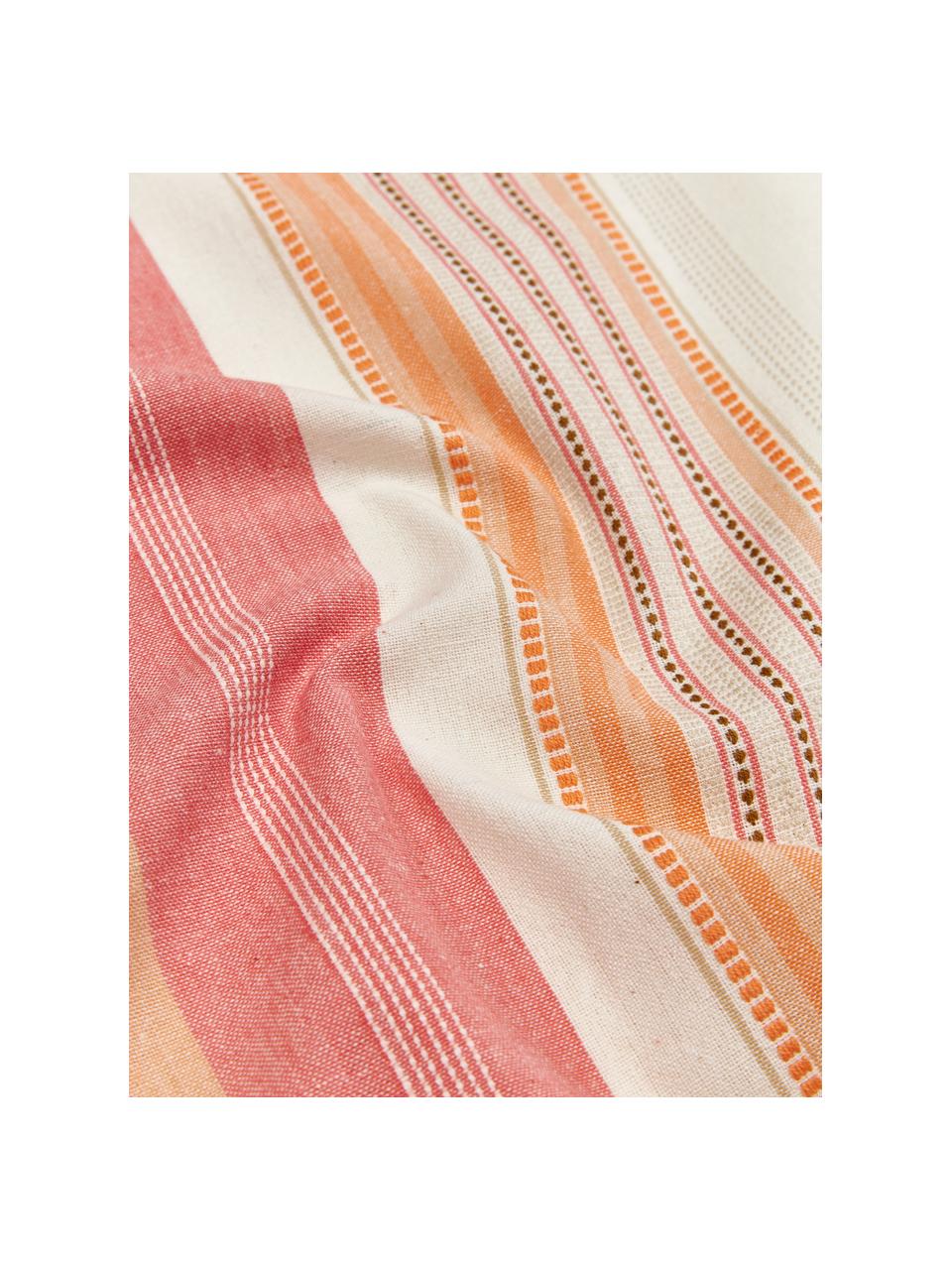 Fouta con flecos Belize, 100% algodón, Rosa, naranja, blanco, An 100 x L 190 cm
