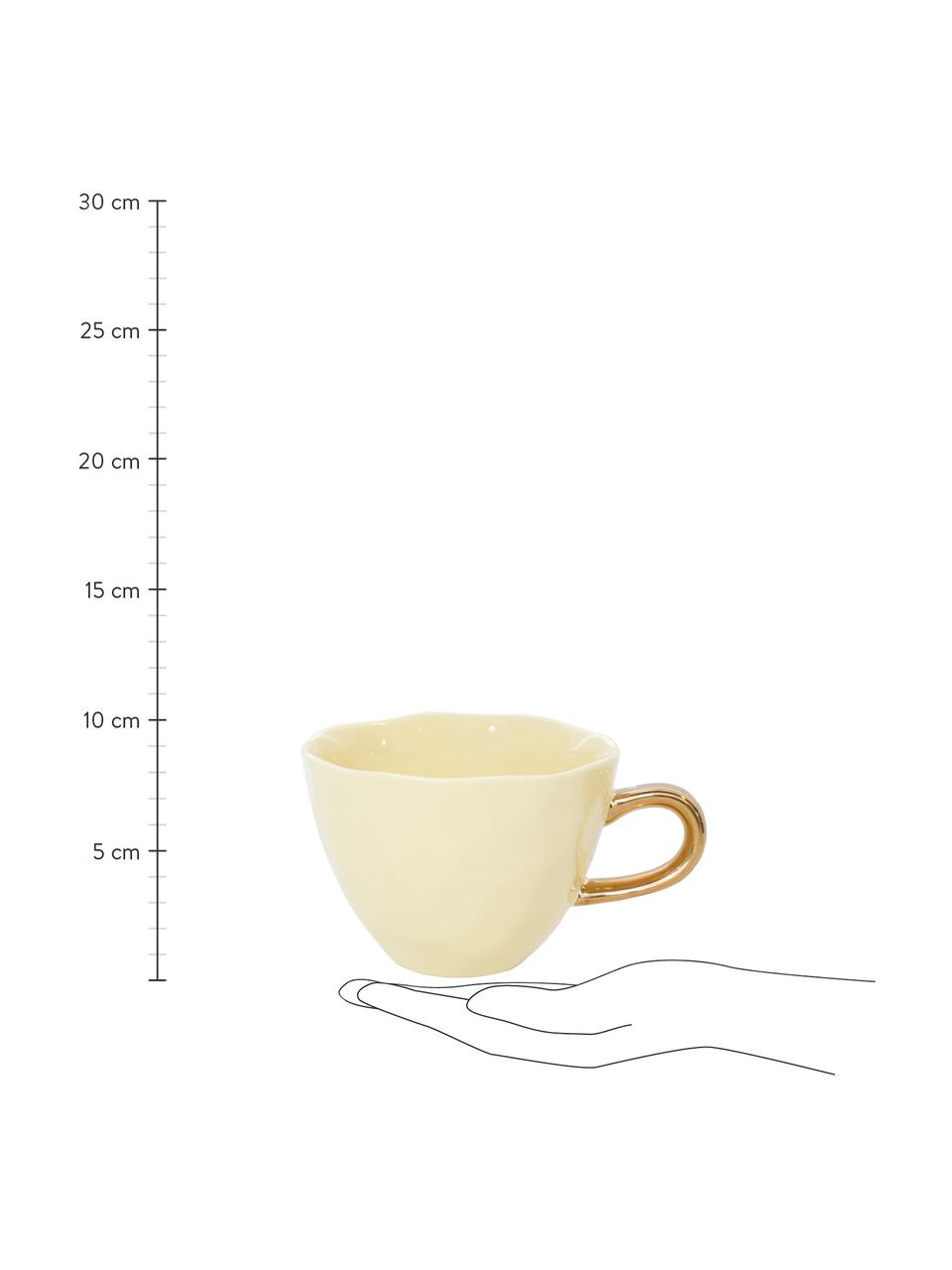 Kopje Good Morning, Keramiek, Geel, goudkleurig, Ø 11 x H 8 cm, 350 ml