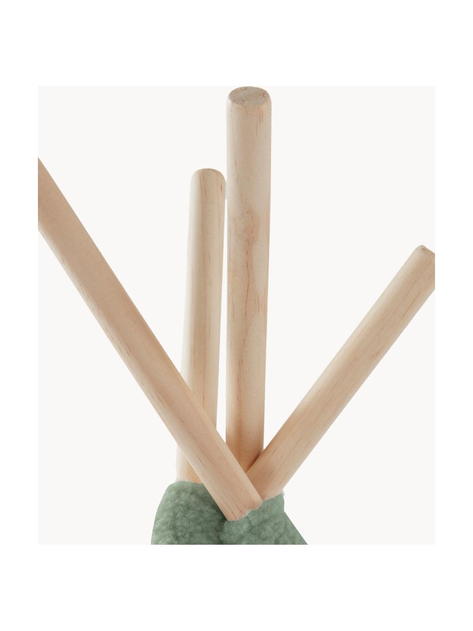 Kinder-Tipi Tudeloo aus Teddy, Bezug: Teddy (100 % Polyester), Gestell: Holz, Salbeigrün, B 130 x H 120 cm