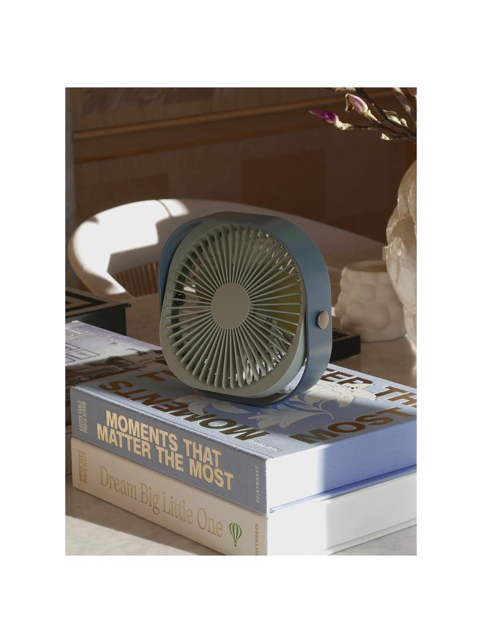 Prenosný stolový ventilátor Fantastic, Plast, Odtiene modrej, Š 20 x V 20 cm