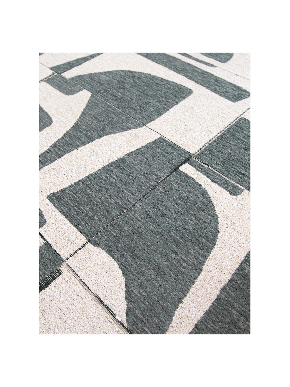 Koberec s grafickým vzorom Papercut, 100 % polyester, Tmavozelená, krémovobiela, Š 80 x D 150 cm (veľkosť XS)