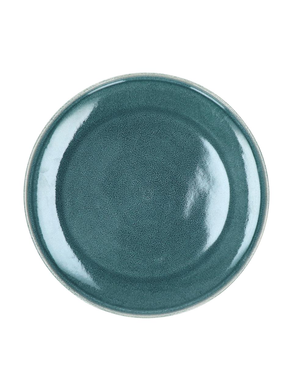 Assiette plate céramique Audrey, 2 pièces, Bleu-vert