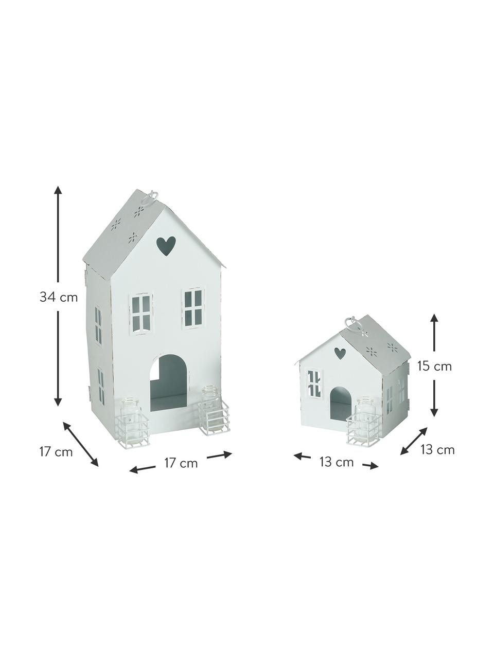 Photophore maison Amelie, 2 élém., Blanc