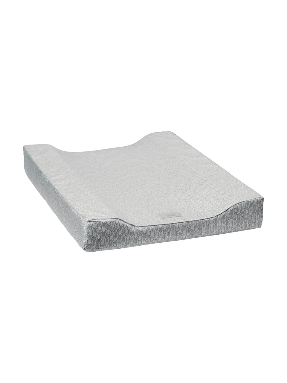 Wickelkissen Wave aus Bio-Baumwolle, Bezug: 100 % Bio-Baumwolle, GOTS, Grau, Weiss, gemustert, B 50 x L 65 cm