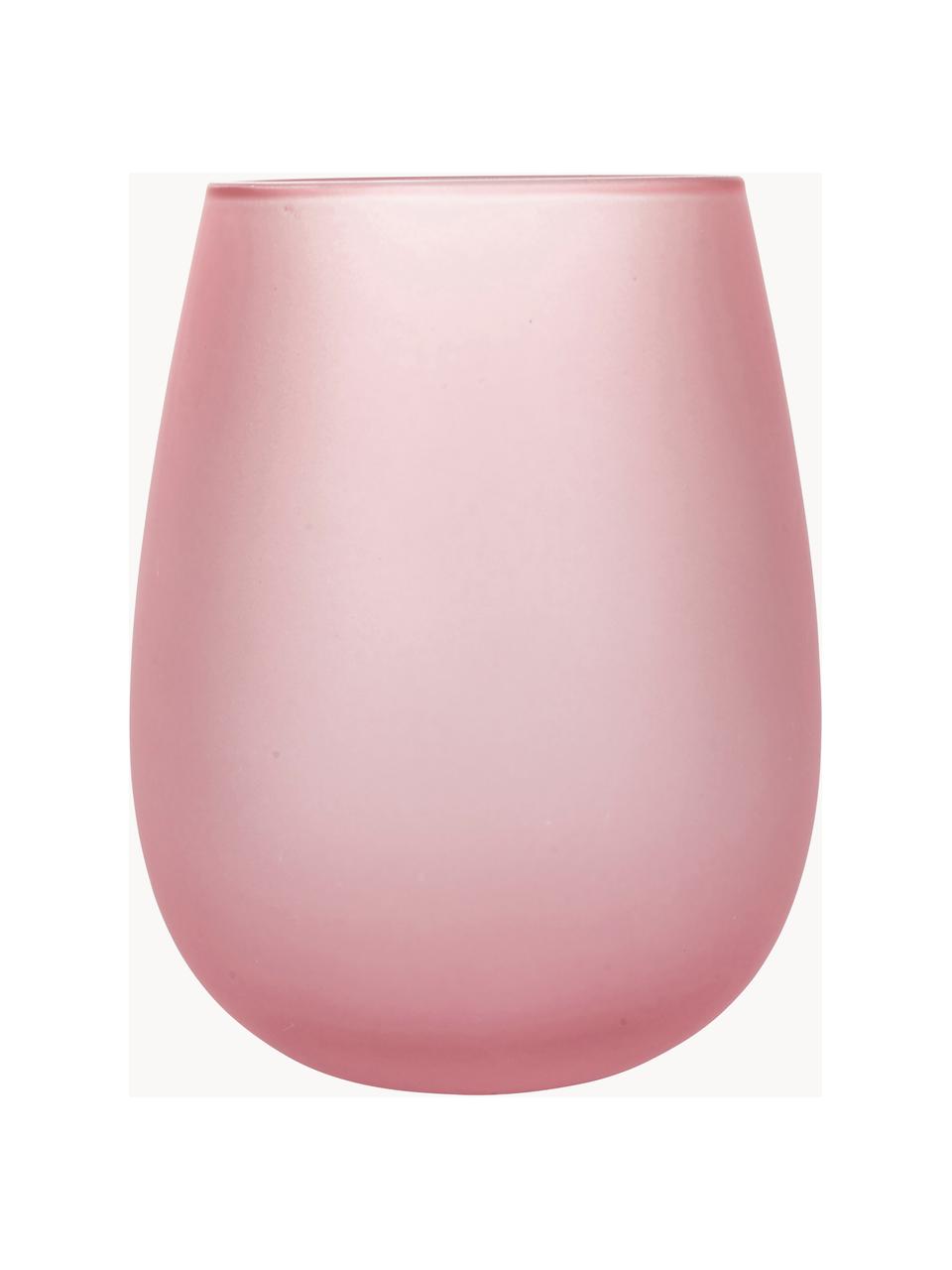 Wassergläser Happy Hour, 6er-Set, Glas, Rosa- und Lilatöne, matt, Ø 7 x H 11 cm, 500 ml