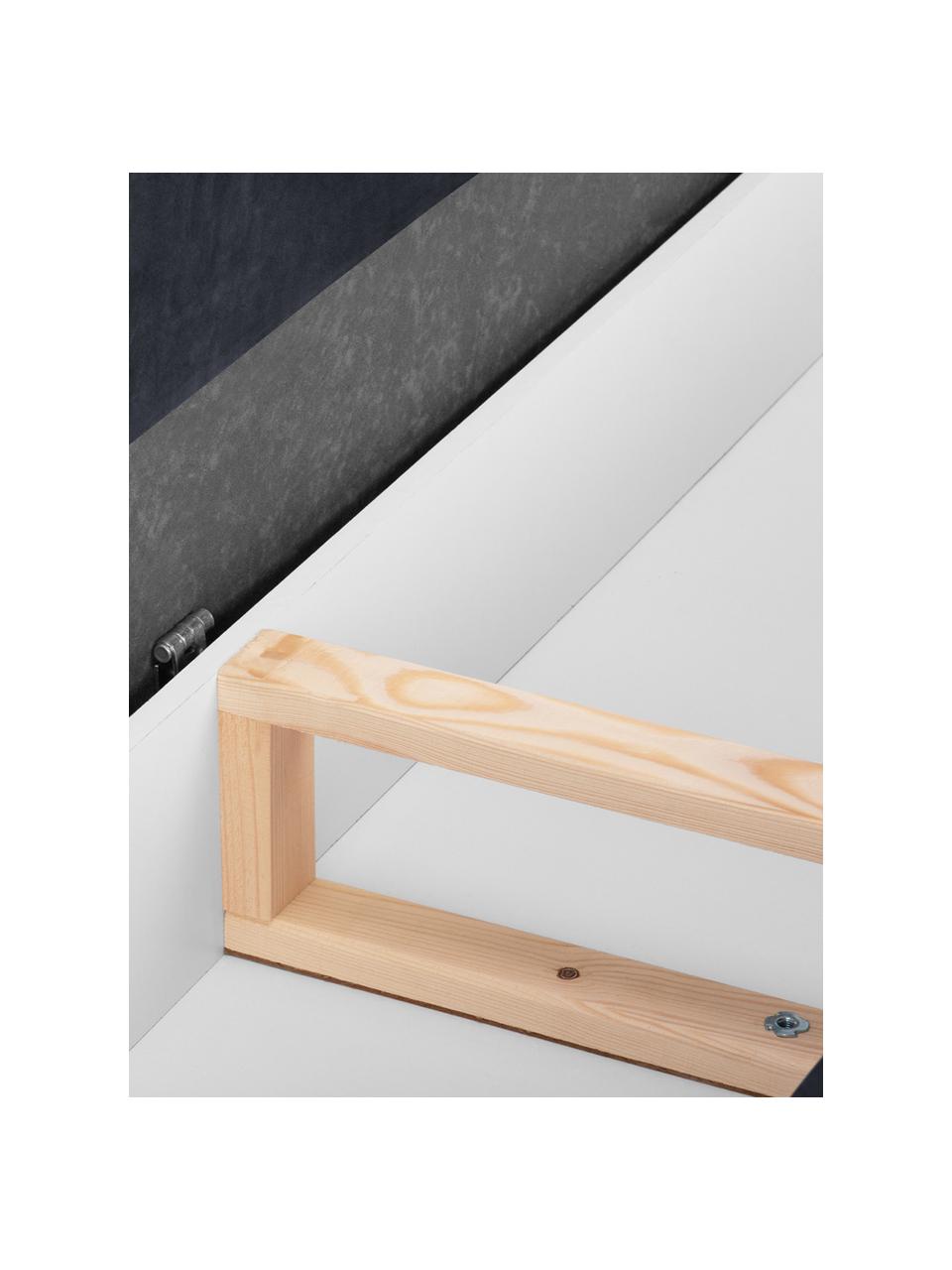 Sofá cama Lea (3 plazas), con espacio de almacenamiento, Tapizado: terciopelo de poliéster A, Patas: metal con pintura en polv, Terciopelo azul oscuro, patas latón, An 215 x F 94 cm