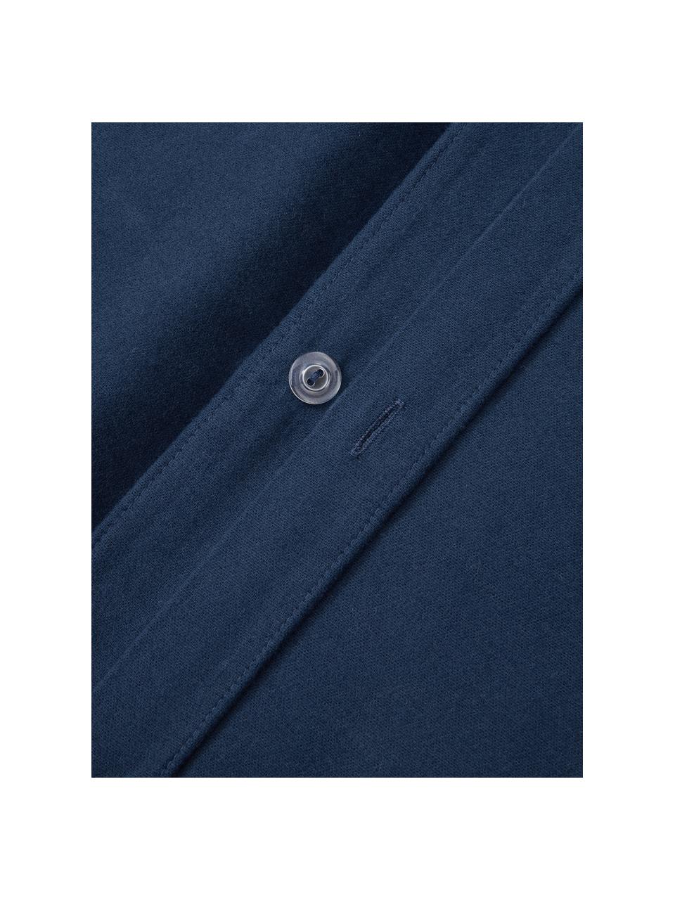 Flanell-Kopfkissenbezug Biba, Webart: Flanell Flanell ist ein k, Marineblau, B 40 x L 80 cm