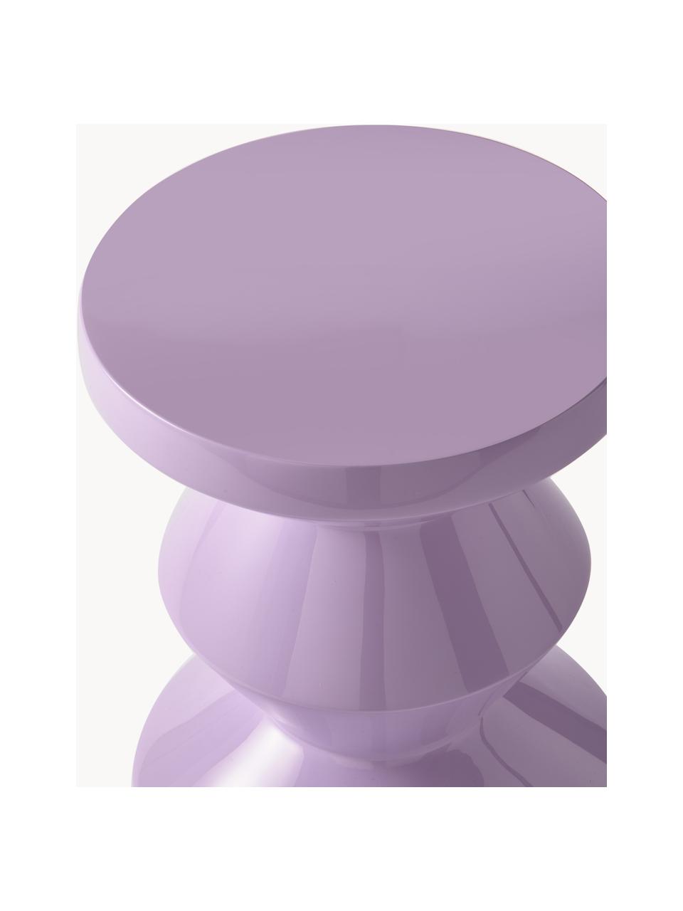 Runder Beistelltisch Zig Zag, Kunststoff, lackiert, Lavendel, Ø 36 x H 46 cm