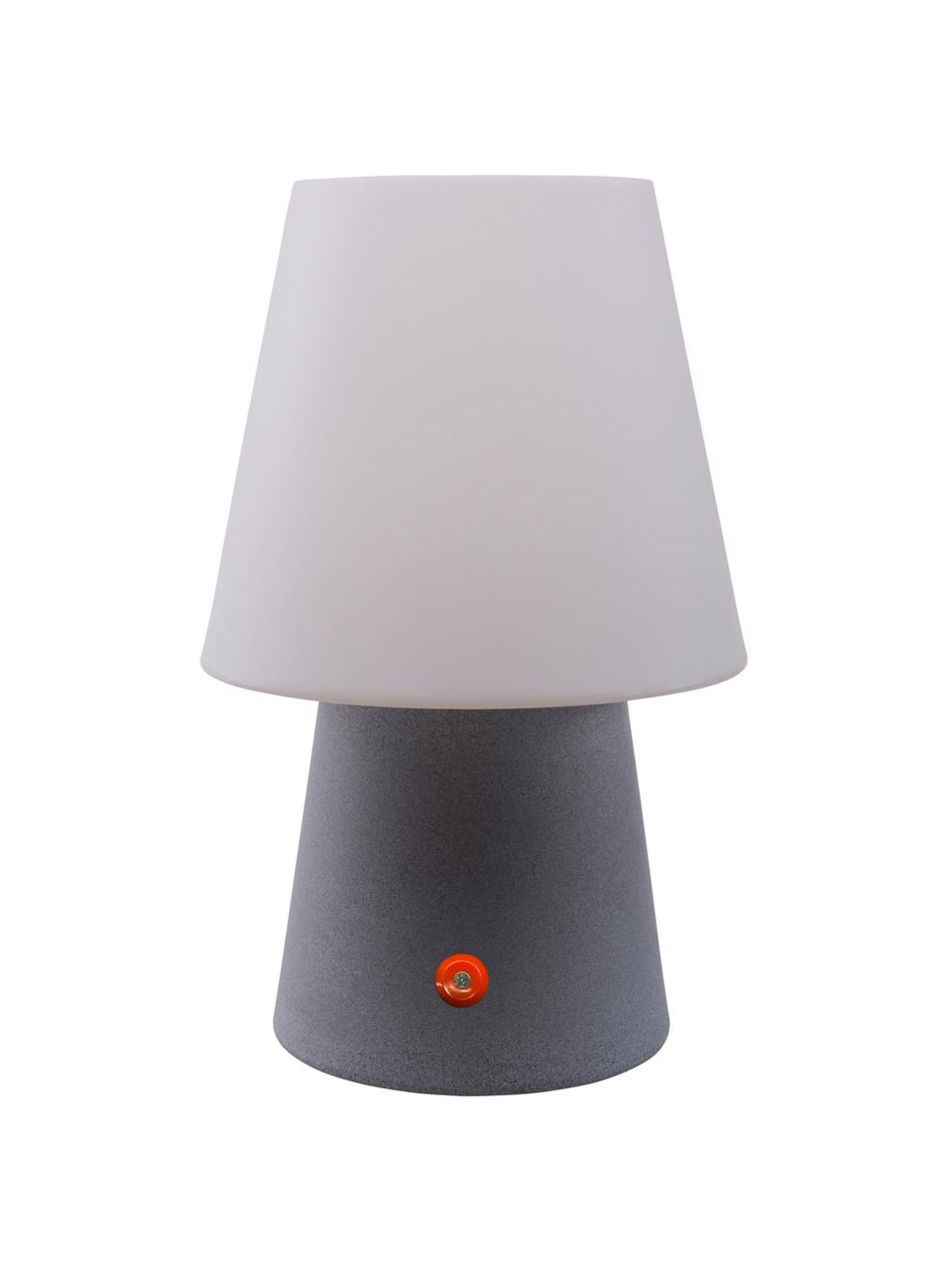 Mobiele outdoor LED-tafellamp No. 1, Kunststof (polyethyleen), Wit, grijs, Ø 18 x H 29 cm