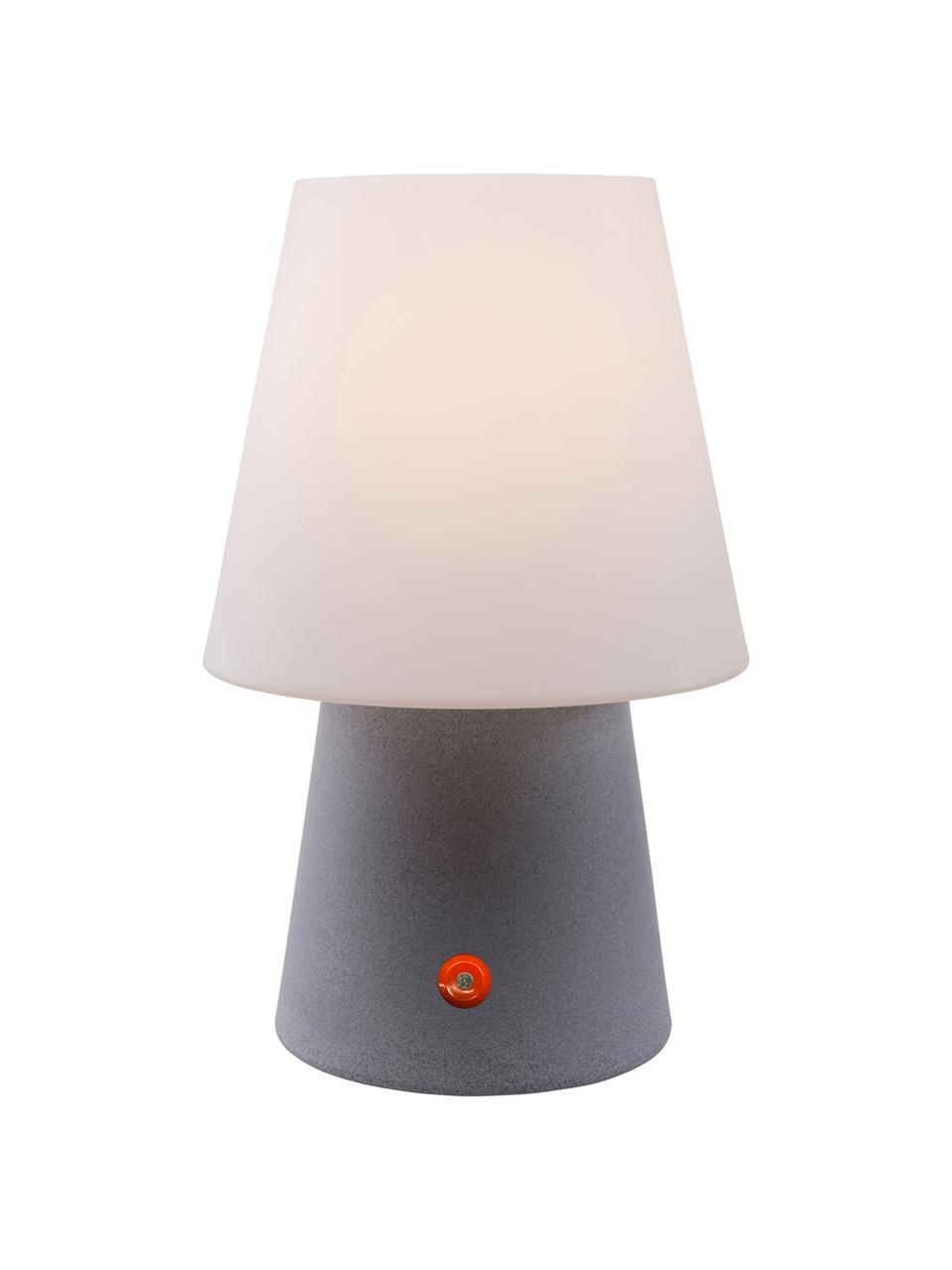 Lámpara de mesa LED para exteriores No. 1, portátil, Plástico (polietileno), Blanco, gris, Ø 18 x Al 29 cm