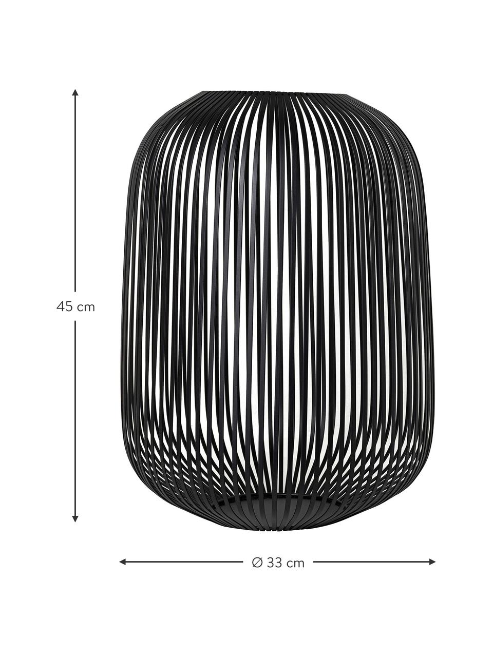 Modernes Windlicht Lito in Schwarz, Metall, beschichtet, Schwarz, Ø 33 x H 45 cm