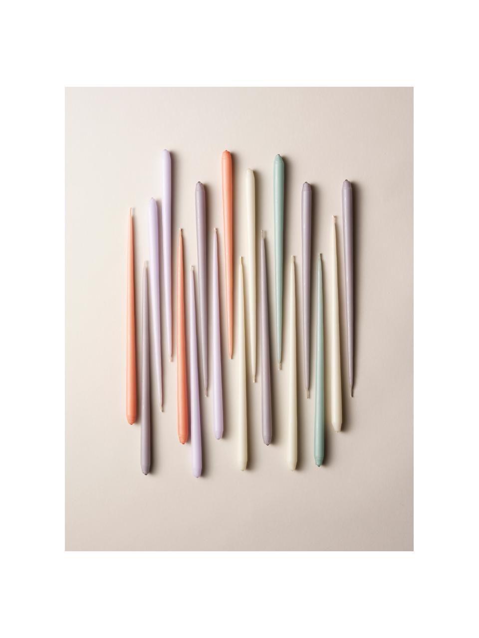 Velas cónicas Stoff Nagel, 6 uds., Parafina, Gris, Al 29 cm