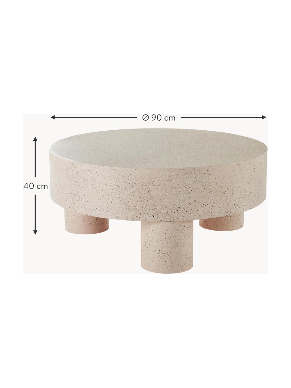 Table basse ronde Malaro, Fer, revêtement par poudre, Beige, chiné, Ø 90 cm