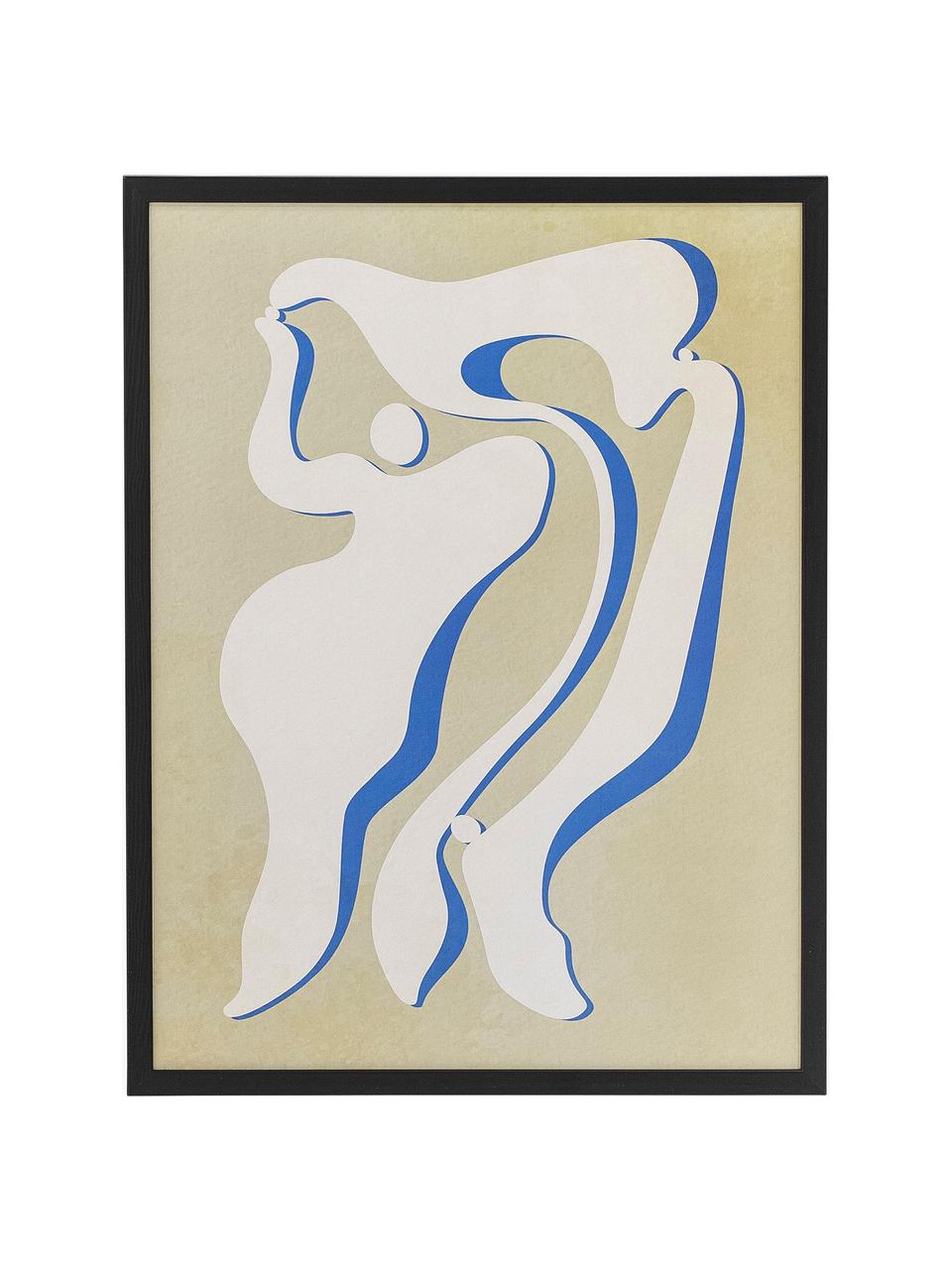 Plakát s rámem Lorenza, Odstíny béžové, modrá, Š 32 cm, V 42 cm