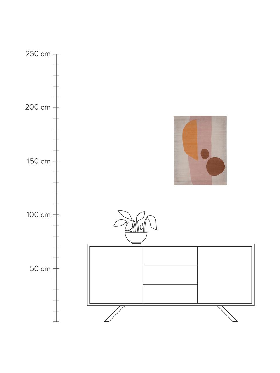 Decorazione da parete in seta Balance, Seta, Rosa, arancione, marrone, bianco latteo, Larg. 50 x Alt. 65 cm