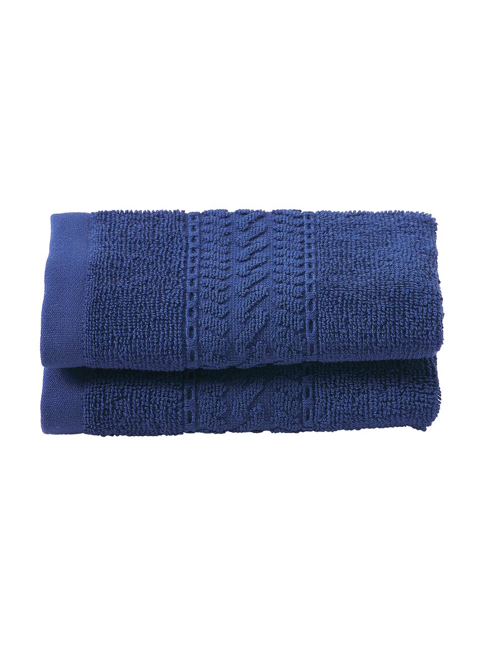 Toallas Cordelia, Azul oscuro, Toalla tocador, An 30 x L 50 cm, 2 uds.