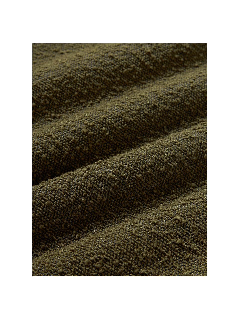 Bouclé-Sofa-Kissen Lennon, Hülle: Bouclé (80 % Polyester, 2, Bouclé Olivgrün, B 50 x L 80 cm