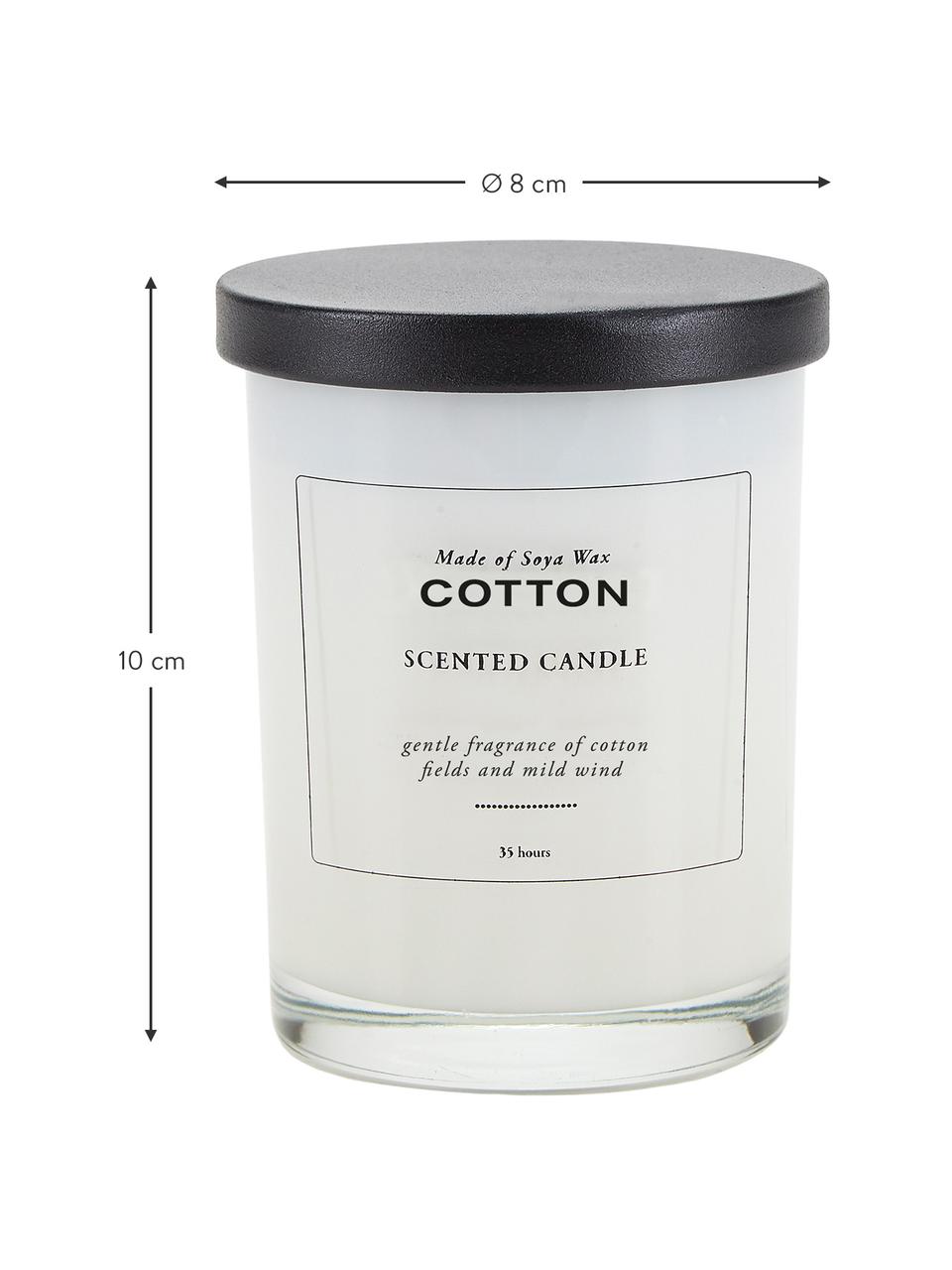 Candela profumata Cotton (cotone, vento dolce), Contenitore: vetro Coperchio, Cotone, vento leggero, Ø 8 x Alt. 10 cm