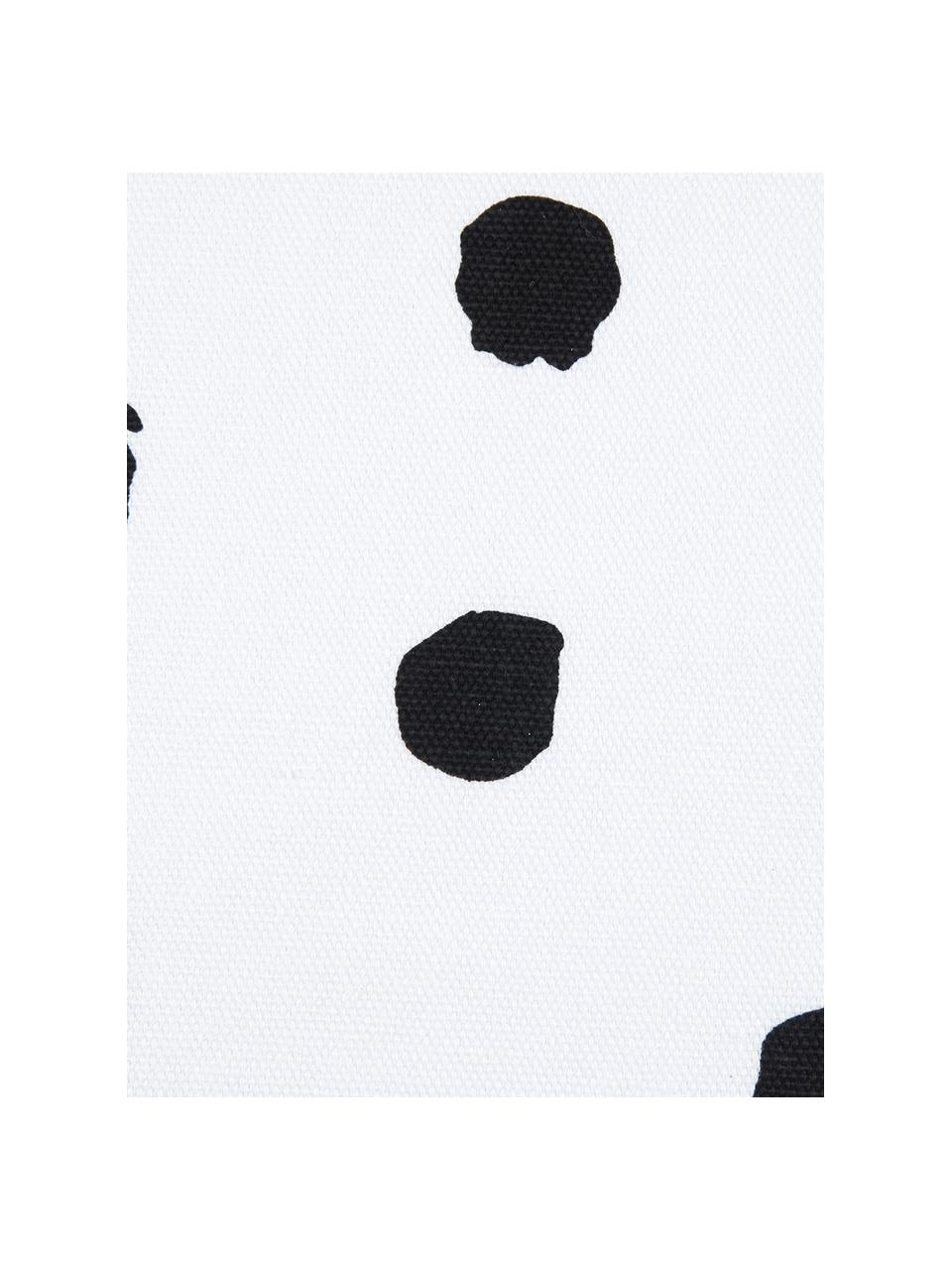 Gepunktete Kissenhülle Riley in Schwarz/Weiß, 100% Baumwolle, Schwarz, Weiß, B 40 x L 40 cm