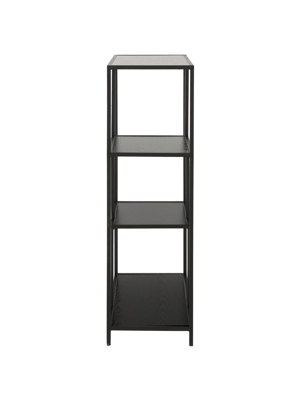 Étagère en bois et métal Seaford, Bois, noir, larg. 77 x haut. 114 cm