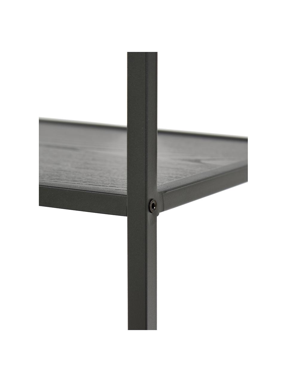 Regál ze dřeva a kovu Seaford, Dřevo, černá, Š 77 cm, V 114 cm