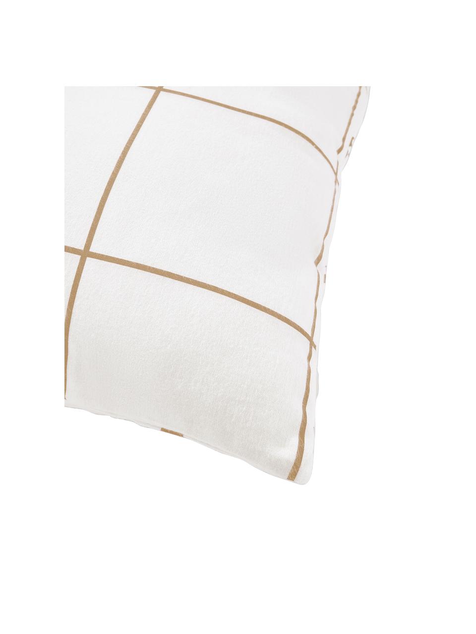 Funda de almohada doble cara de franela invernal Vince, Beige, blanco, An 45 x L 110 cm