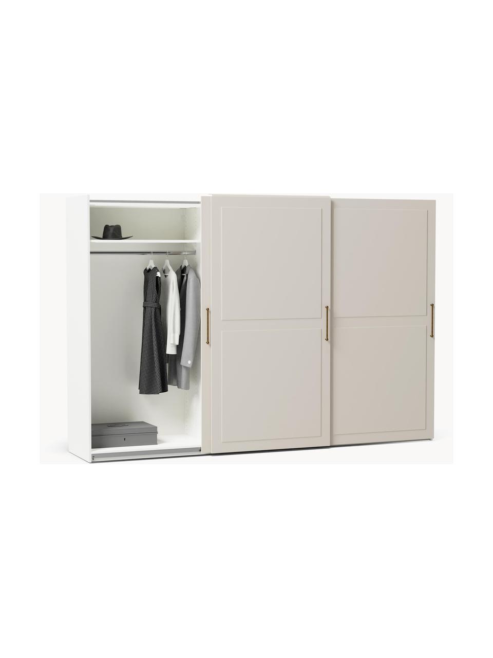 Modularer Schwebetürenschrank Charlotte, 300 cm Breite, mehrere Varianten, Korpus: Spanplatte, melaminbeschi, Beige, Basic Interior, B 300 x H 200 cm