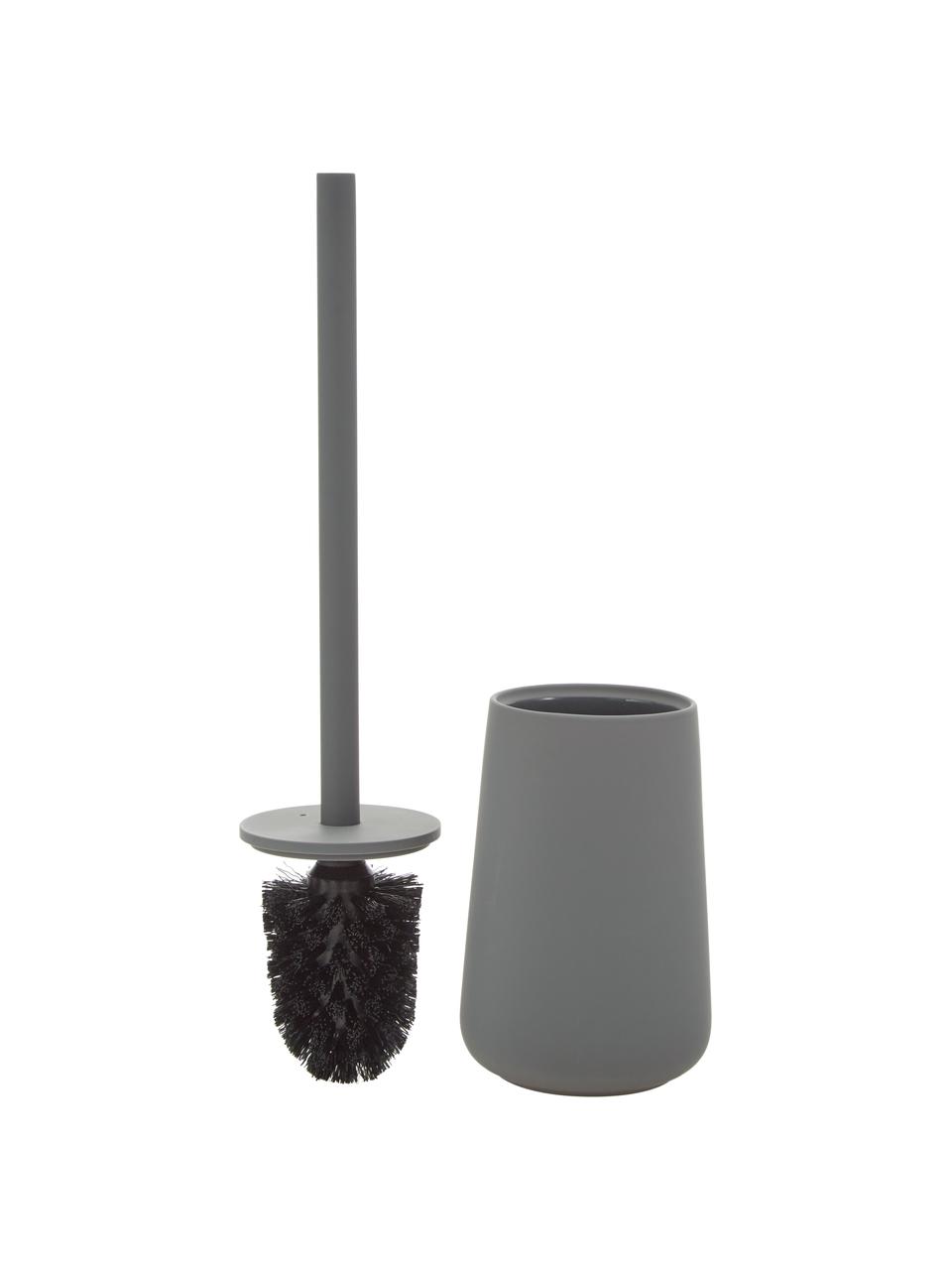 Escobilla de baño de porcelana Nova One, Recipiente: porcelana, Gris, Ø 10 x Al 43 cm