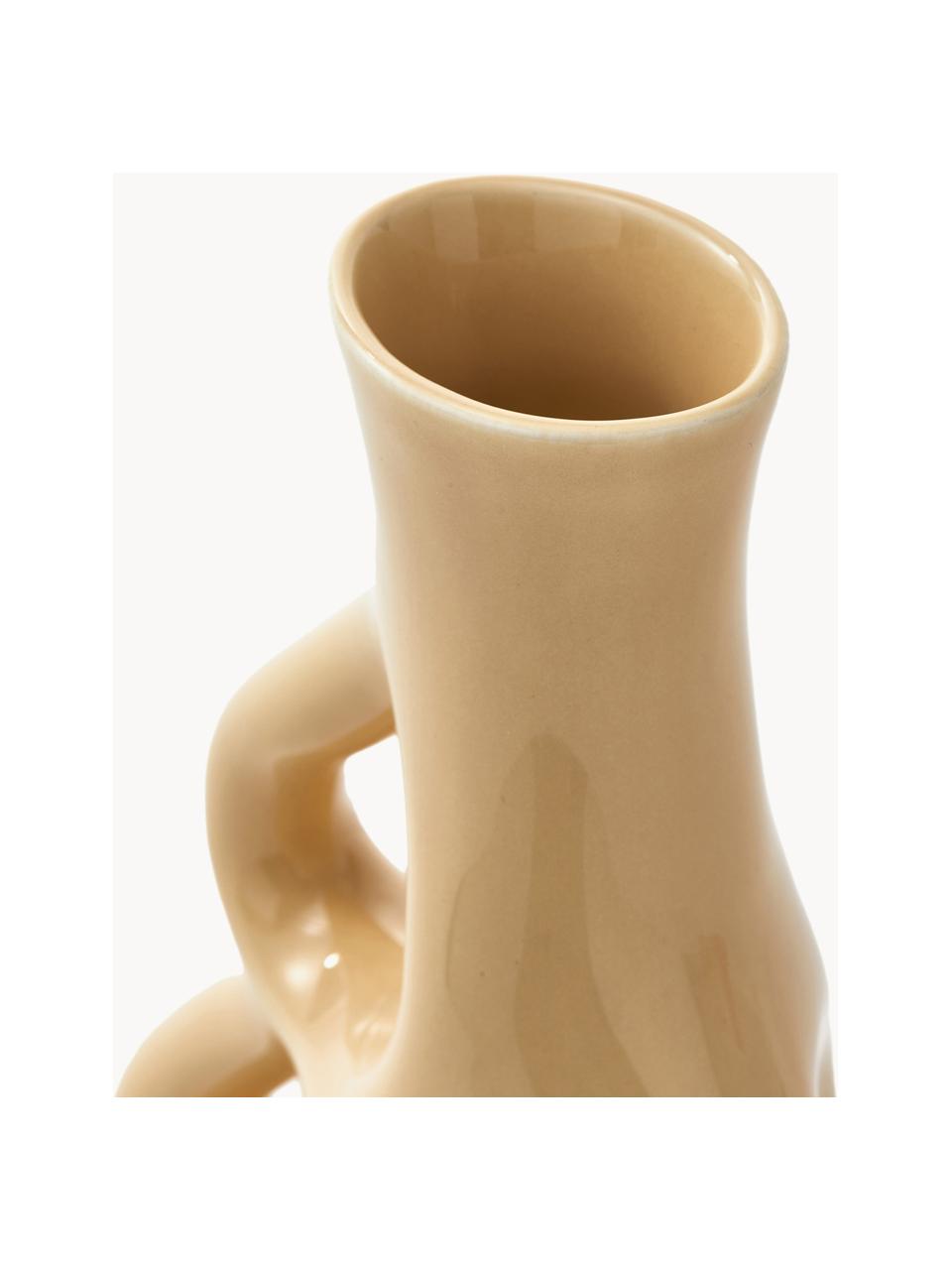 Vaso in ceramica fatto a mano Three Ears, alt. 21 cm, Ceramica, Beige, Larg. 17 x Alt. 21 cm
