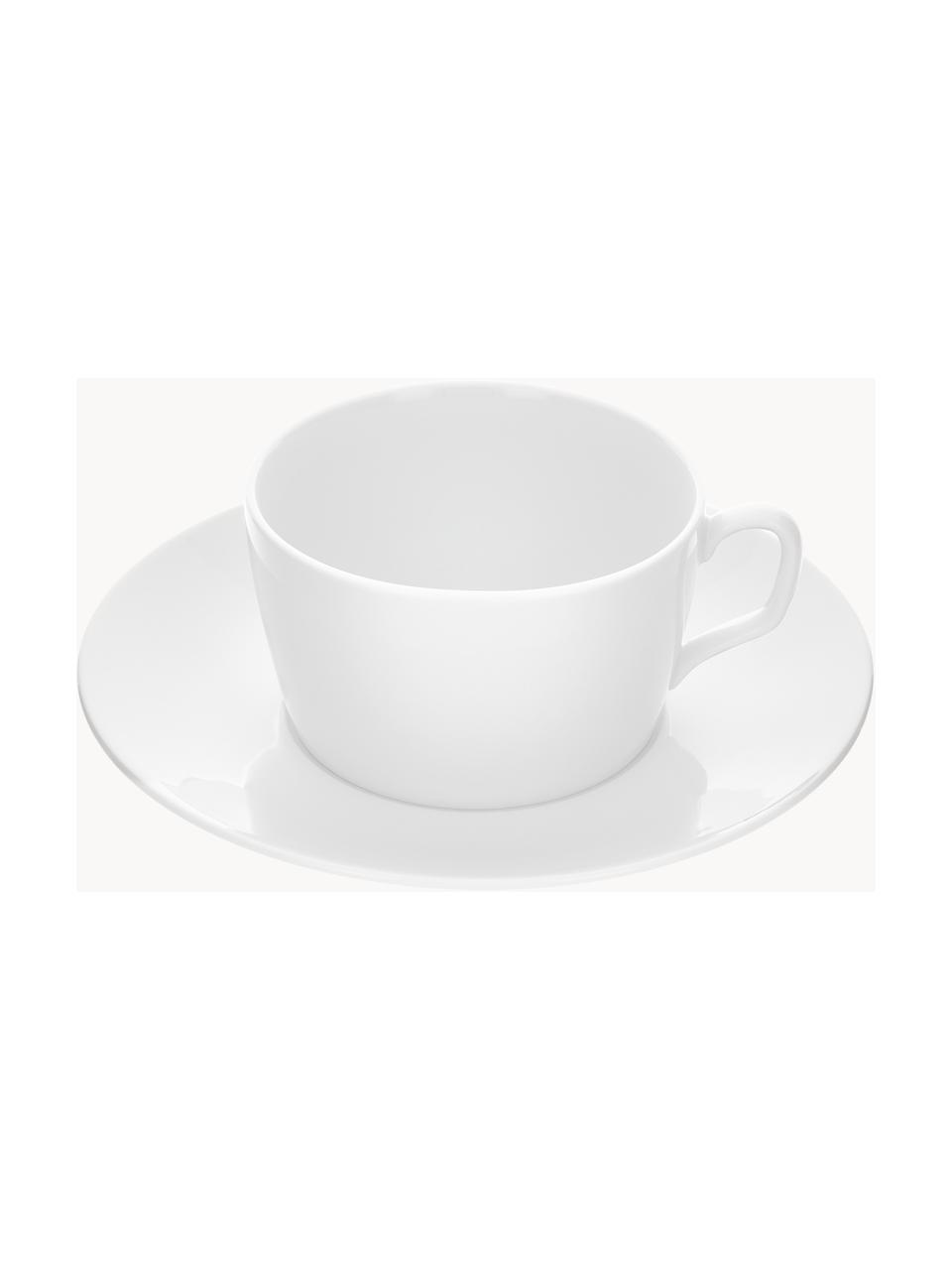 Ručně vyrobené porcelánové šálky na kávu s podšálky Cosmopolitan, 2 ks, Porcelán, Bílá, Ø 12 cm, V 7 cm, 250 ml