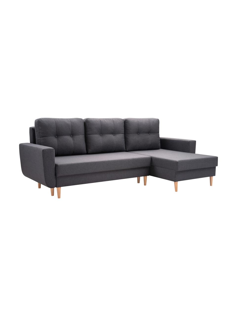 Sofa narożna z funkcją spania i miejscem do przechowywania Neo (4-osobowa), Tapicerka: 100% poliester, Antracytowy, S 230 x G 140 cm