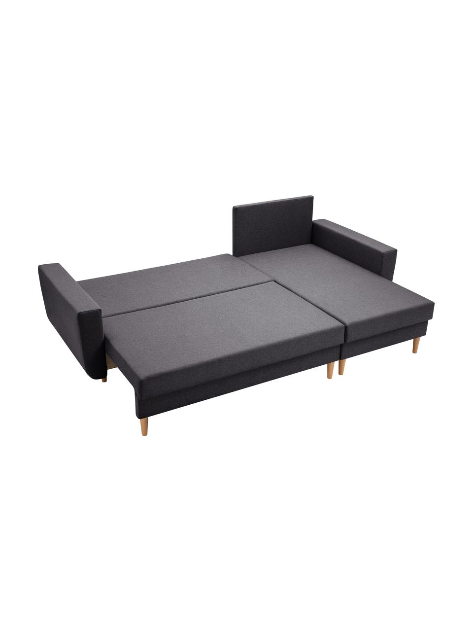 Sofa narożna z funkcją spania i miejscem do przechowywania Neo (4-osobowa), Tapicerka: 100% poliester, Antracytowy, S 230 x G 140 cm