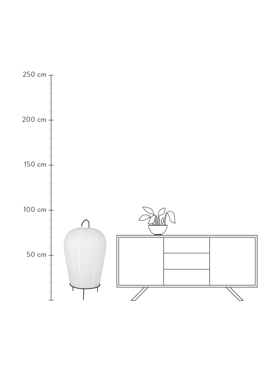 Lámpara de pie de papel Osaka, Pantalla: papel, Cable: cubierto en tela, Blanco, negro, Ø 50 x Al 90 cm