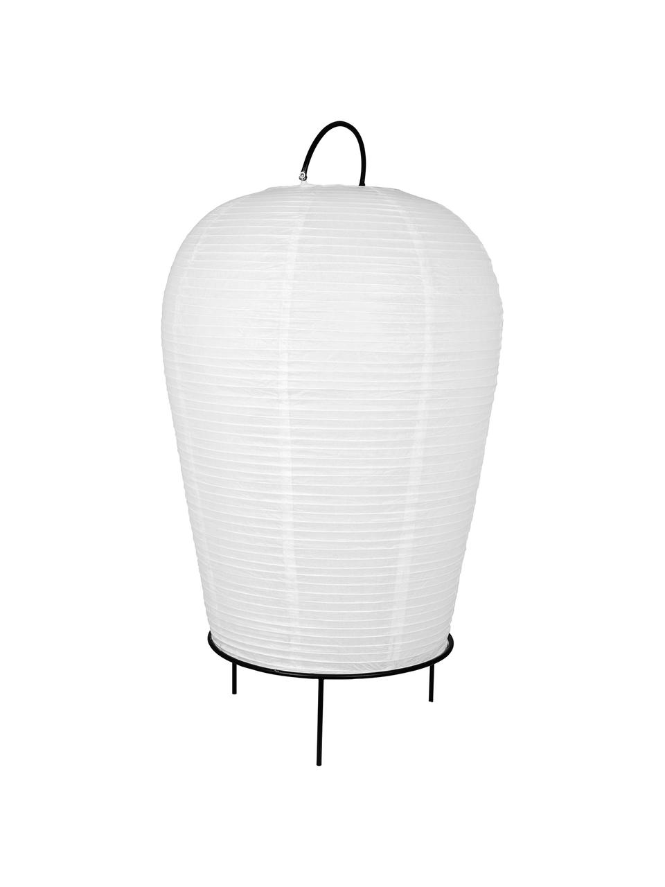Lámpara de pie de papel Osaka, Pantalla: papel, Cable: cubierto en tela, Blanco, negro, Ø 50 x Al 90 cm