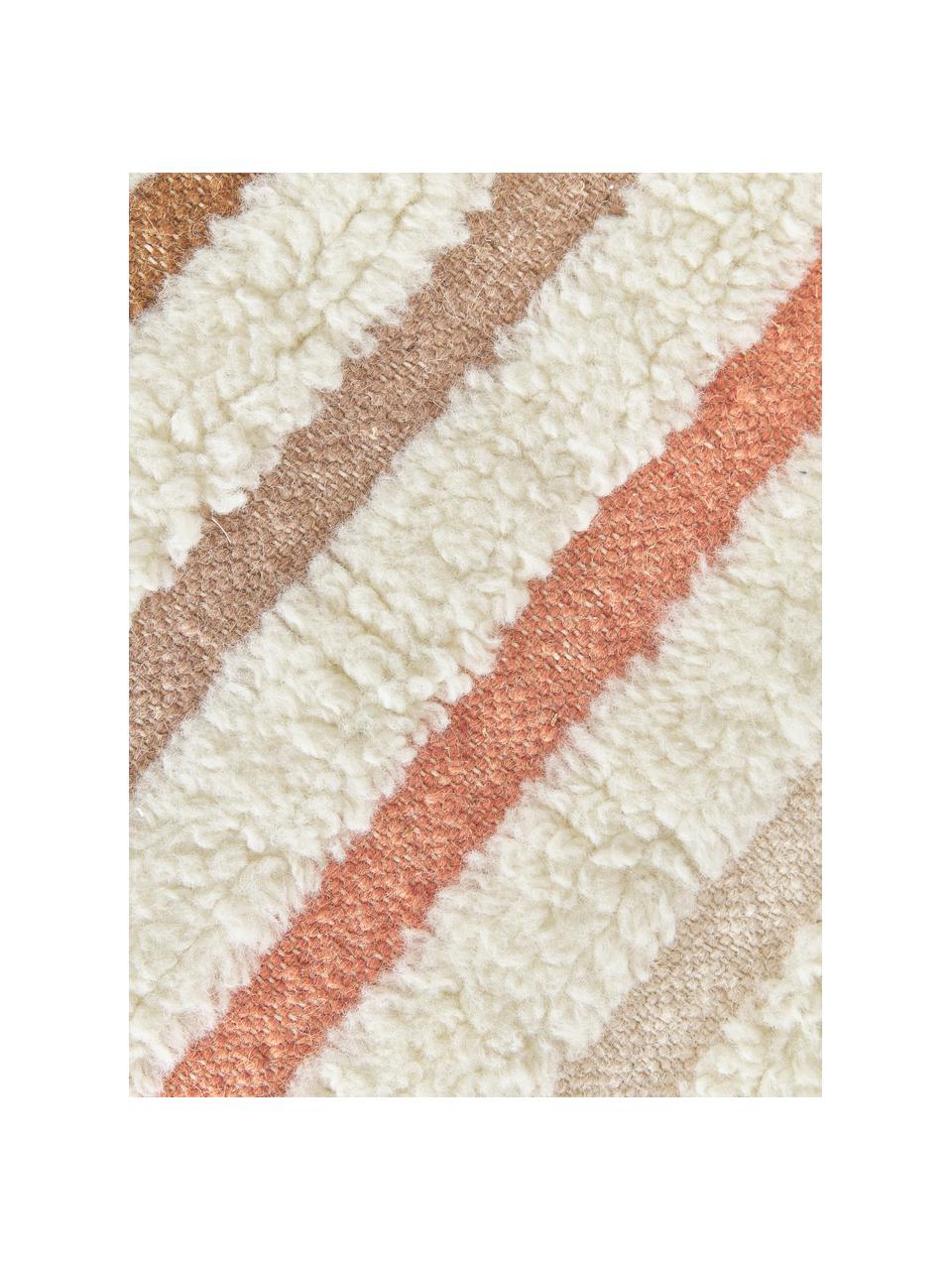 Tapis kilim tissé main avec franges Calais, 80 % laine, 20 % coton

Les tapis en laine peuvent perdre des fibres lors des premières semaines et des peluches peuvent se former, ce phénomène est naturel et diminue à mesure de votre usage et du temps, Beige, terracotta, taupe, larg. 80 x long. 150 cm (taille XS)